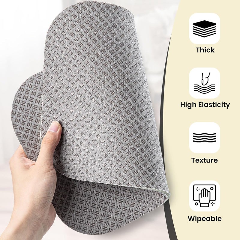 Udefineit Upgrade 2PCS Sewing Machine Mats Pedal Sewing Pads, Double-Sided Non Slip Pattern Sewing Machine Muffling Mats, Thicken Rubber Pads Reduce Vibrations & Movement, 20"x14" & 14"x9" - Gray - Image 4